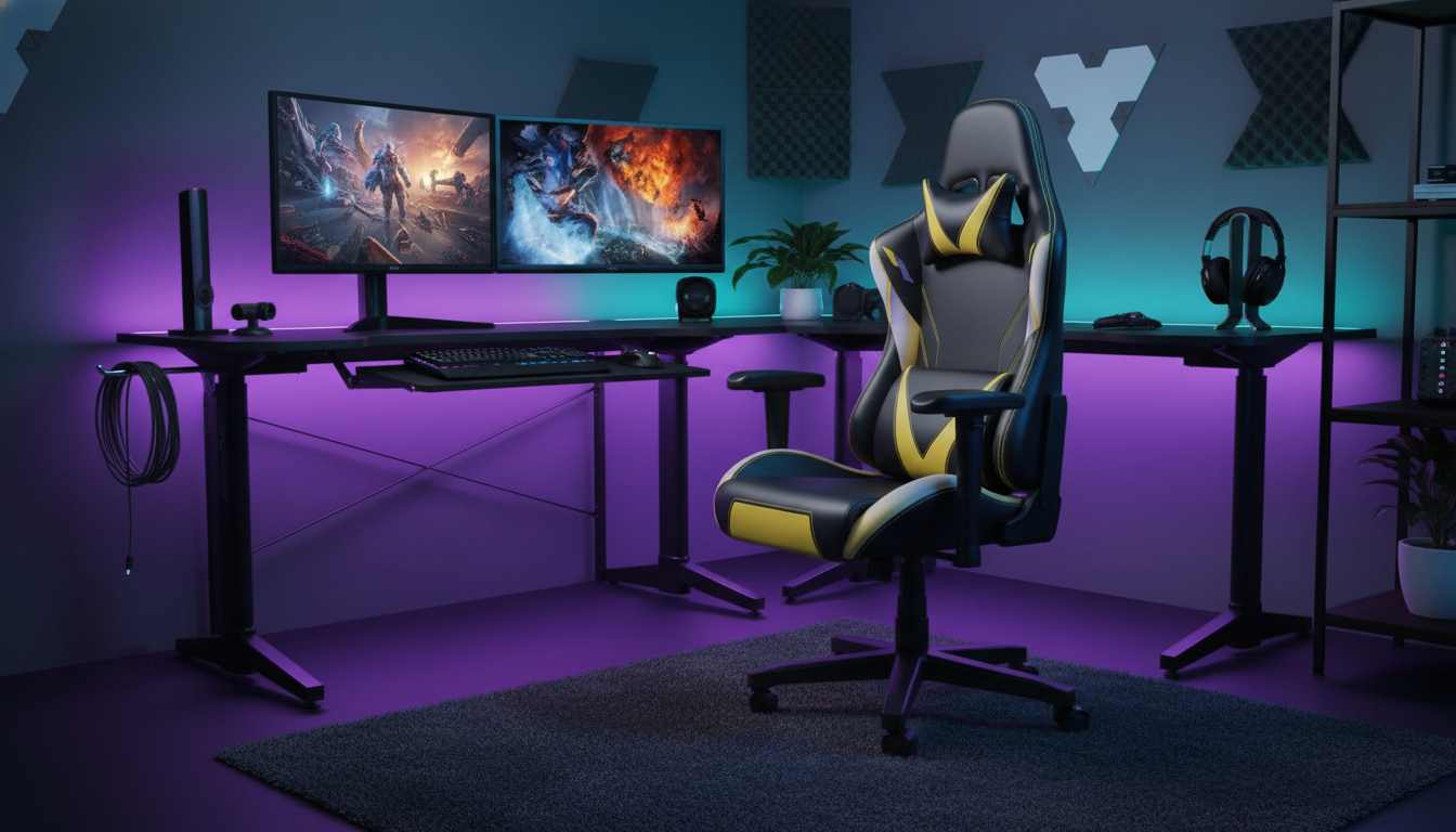Ergonomic Gaming Chair: Adjustable Armrests & Lumbar