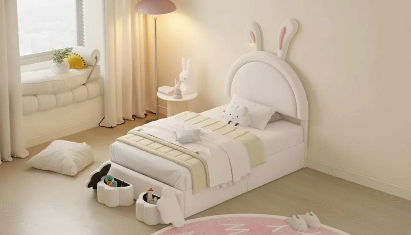Velvet Rabbit Twin Bed Frame with Storage Stools Guide