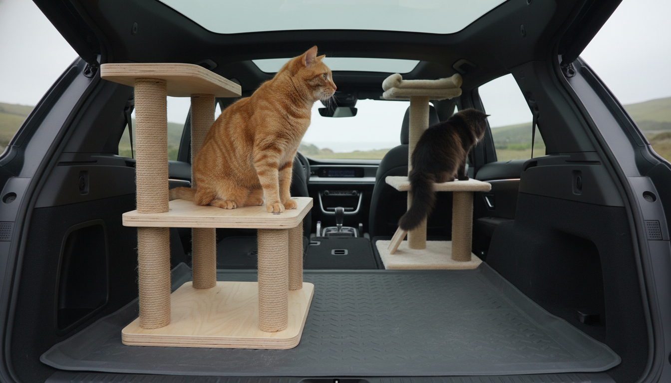 Wood vs Carpet Cat Trees: Stability for Large Cats