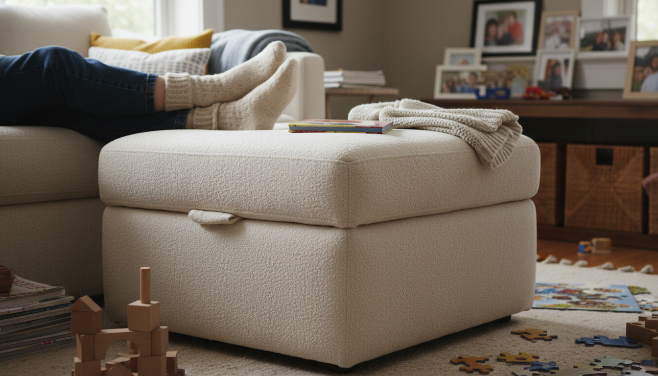 Boucle Ottoman Uses: Seating, Footrest & Hidden Storage
