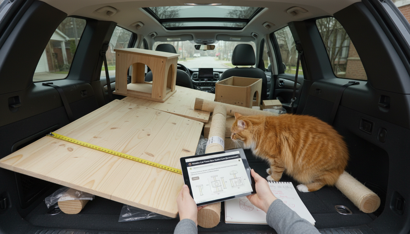 Wooden Cat Tower Size Guide for Big Cats (Dimensions)